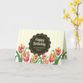 Carte Pour Ami à l'anniversaire Tulipes Parrot Jaune Fle (Fleur jaune)