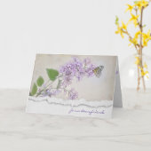 Carte pour ami-lilas et papillon (Fleur jaune)
