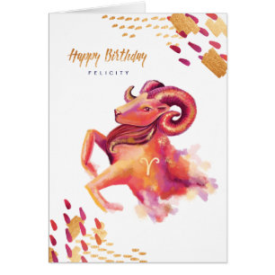 Carte pour aquarelle d'art de zodiaque de Bélier