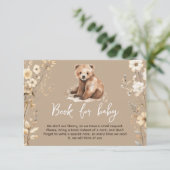 Carte pour baby shower avec un ours mignon en aqua (Debout devant)