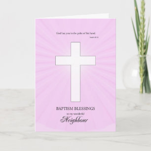 Carte Pour Baptême Voisin, Croix Lumineuse