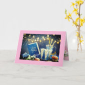 Carte pour Bat Mitzvah, carte de vœux pliée 5" x 7 (Fleur jaune)