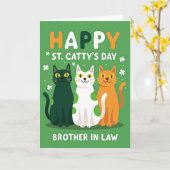 Carte pour beau-frère avec chat (Fleur jaune)