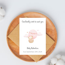Carte pour bébé fille Can Bearly Wait to Meet You