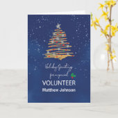 Carte Pour Bénévole Arbre de Noël Nom personnalisable (Fleur jaune)