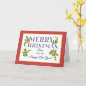 Carte Pour Boss, Poinsettias, Holly, Ivy Christmas (Fleur jaune)