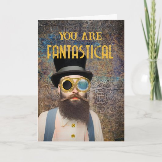 Carte Pour Boyfriend Steampunk Merci Romance (Devant)