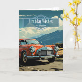 Carte pour Brother Denim Retro Class Car Theme (Fleur jaune)