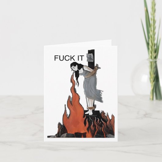 Carte Pour ça drôle - Sorcière brûle dans les flammes Fi (Devant)