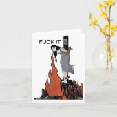 Carte Pour ça drôle - Sorcière brûle dans les flammes Fi (Fleur jaune)