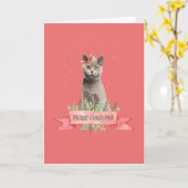 Carte pour cadeau de Noël Kitten pour enfant (Fleur jaune)