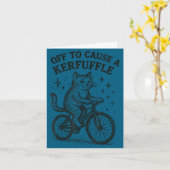Carte Pour créer une pagaille drôle de chat (Fleur jaune)