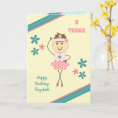 Carte Pour enfants Pink n'importe quel âge ballerine ann (Fleur jaune)