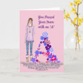 Carte pour examen réussi avec un "A" (Fleur jaune)