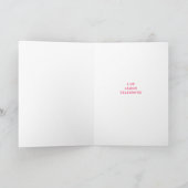 Carte pour Femme Cousin Rose profond rose ruban Annivers (Intérieur)