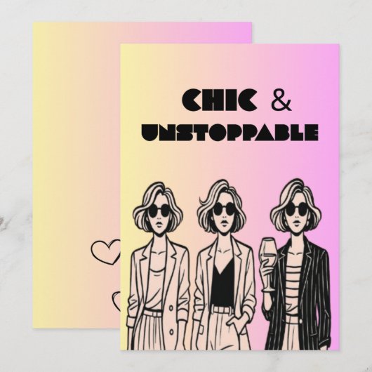 Carte pour femmes élégantes - Audacieuse et tendan (Devant / Derrière)