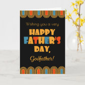 Carte Pour Fête des pères parrain Style Déco sur Noir (Fleur jaune)