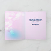 Carte Pour fille à l'anniversaire Sparkly Blue Gown Desi (Intérieur)