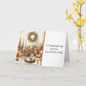 Carte Pour Fils et sa femme Salutation Bon thanksgiving (Fleur jaune)