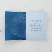 Carte Pour Frère en Fête des pères. Motif feuille bleue (Intérieur)