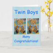Carte pour garçons jumeaux (Fleur jaune)