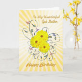 Carte Pour Godmère, anniversaire avec fleurs jaunes (Fleur jaune)