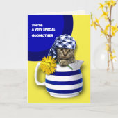 Carte Pour Godmère le jour de la Fête des Mères. Cute Ki (Fleur jaune)