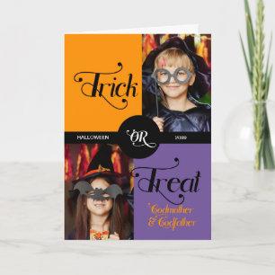 Carte pour Godparents Trick ou Treat 2 Photo Halloween