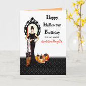 Carte Pour Grande Petite-Fille Halloween Anniversaire so (Fleur jaune)