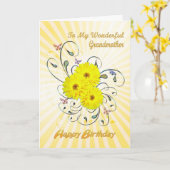 Carte Pour Grandmother, Birthday card avec yellow flower (Fleur jaune)