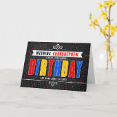 Carte pour Grandnephew Colorful Chalkboard Anniversaire (Fleur jaune)