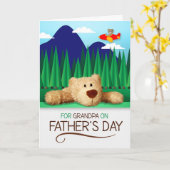 Carte pour Grandpa Teddy Bear Mountain Fête des pères (Fleur jaune)