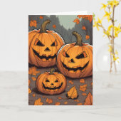 Carte Pour grands-parents Halloween Jack o' Lantern Grin (Fleur jaune)