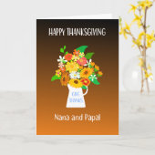 Carte Pour grands-parents Thanksgiving Bouquet de fleurs (Fleur jaune)