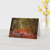 Carte pour Great Grandson Woodland Path 18e anniversaire (Fleur jaune)