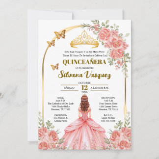 Carte pour invitation de Quinceañera