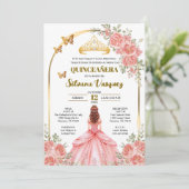 Carte pour invitation de Quinceañera (Debout devant)