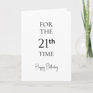 Carte Pour la 21e fois Joyeux 21e anniversaire Minimalis