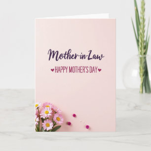Carte pour la belle-mère rose pastel