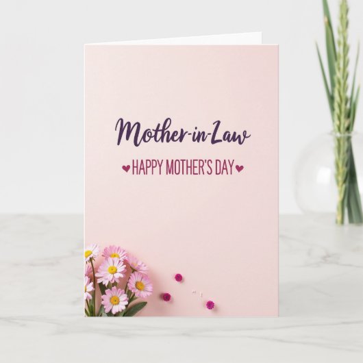 Carte pour la belle-mère rose pastel (Devant)