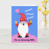 Carte Pour la femme Valentine's Day mignonne Gnome Choco (Fleur jaune)