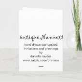 Carte pour la fête de mariage (Dos)