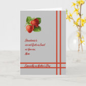 Carte pour la Fête des mères aux fraises (Fleur jaune)