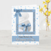 Carte pour la fête des mères Polkadot bleu (Fleur jaune)