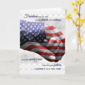 Carte pour la Fête des pères du mari militaire déployée (Fleur jaune)