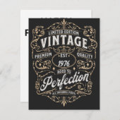 Carte pour la fête des pères. Édition Vintage. Âge (Devant / Derrière)