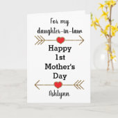 Carte Pour la fille en droit le jour de la première mère (Fleur jaune)