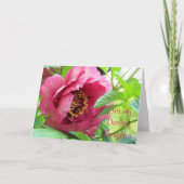 Carte Pour la fille Red Peony Floral Fête des Mères (Devant)