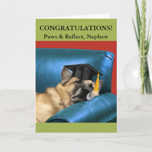 Carte Pour la graduation Nephew berger allemand repos