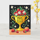 Carte pour la maman la plus douce avec des pois (Fleur jaune)